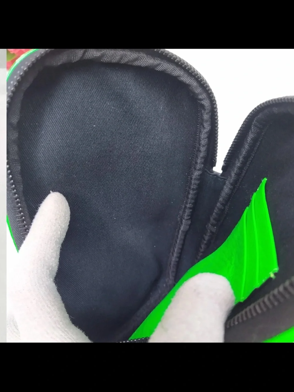 Mulberry Neon Green Zip Pouch Case with Embossed Logo